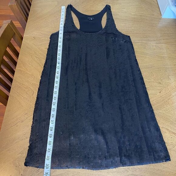 Theory Black Matte Mini Sequined Dress Size 0 - Picture 10 of 11